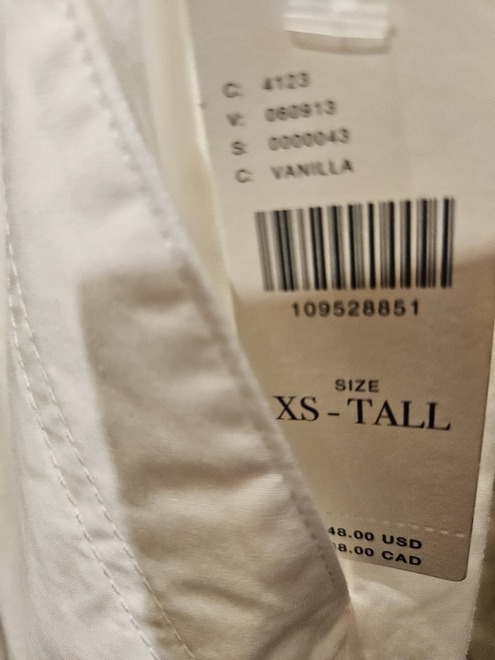 Anthropologie Ruched Parachute Pants Vanilla XS Tall NWT - Picture 5 of 5